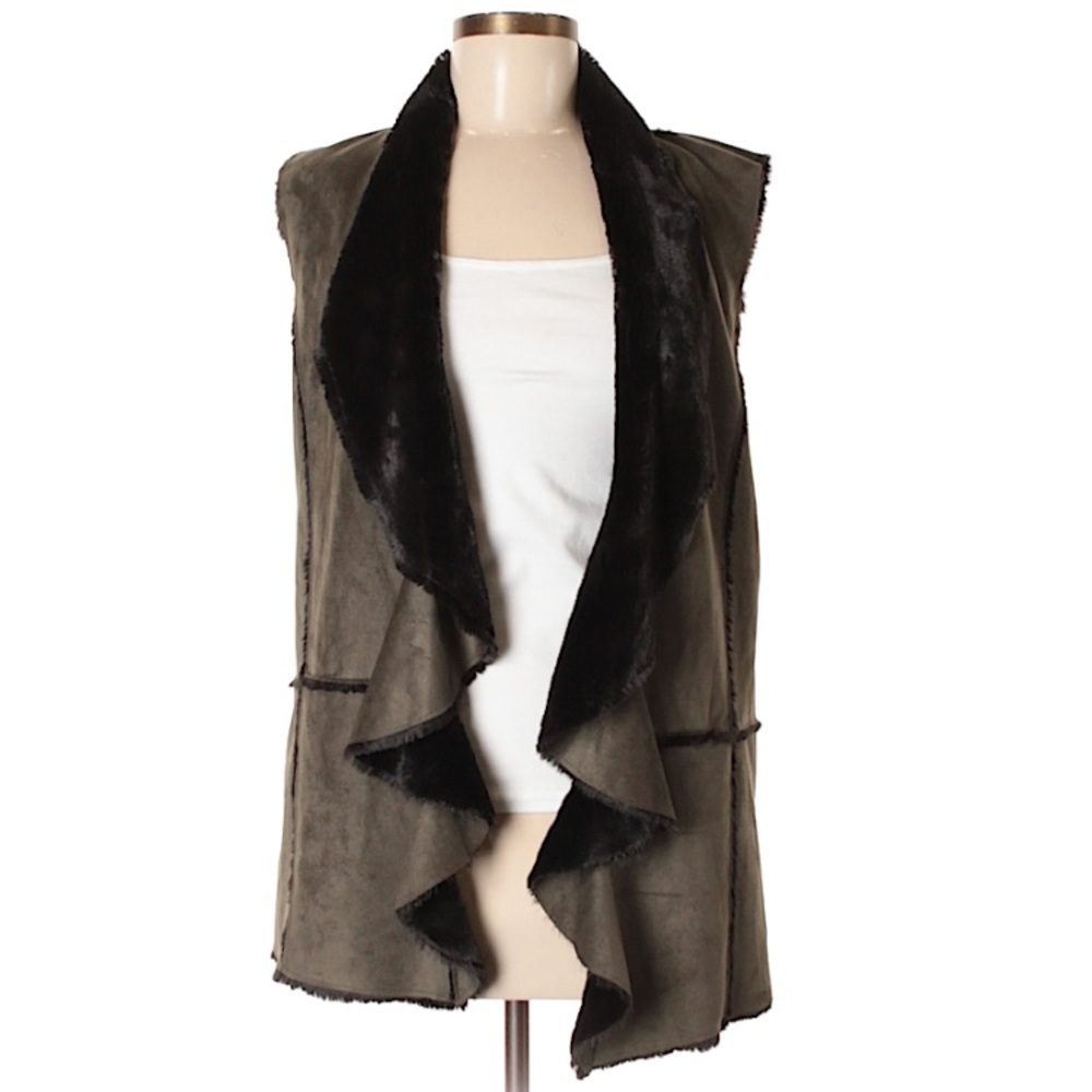 Dark green suede vest